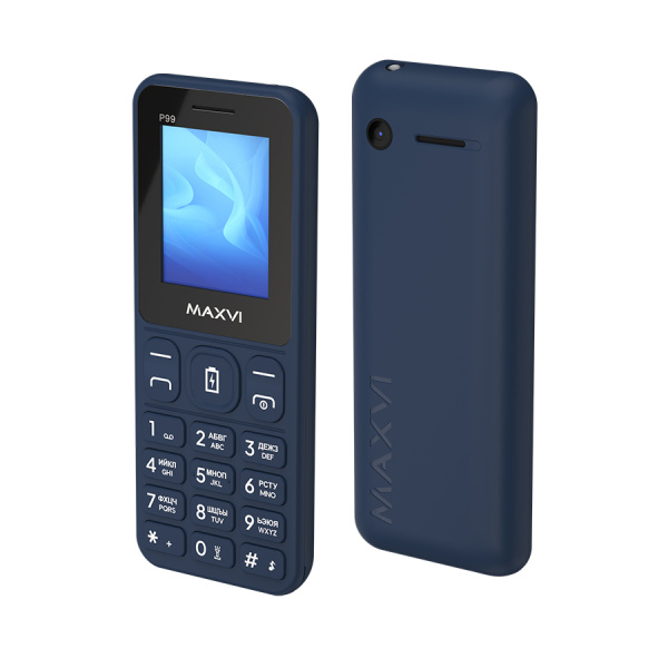 Сотовый Maxvi P99 Blue 2sim/2.0"/160*128/microSD/0.3МП/Bt/2500мАч/моноблок