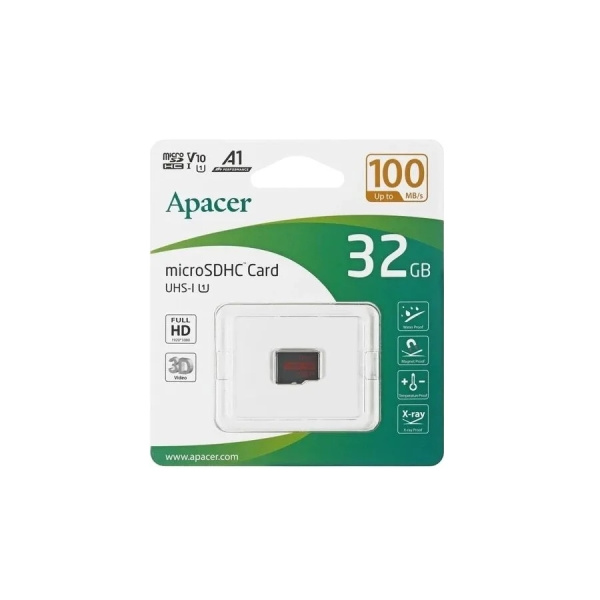 Карта памяти microSDHC 32Gb Apacer UHS-I U1 [AP32GMCSH10UB-RA](без адаптера)
