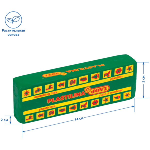 Пластилин JOVI растительный 150г, темно-зеленый (7111)