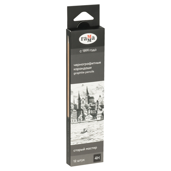 Карандаш ч/гр. Гамма "Старый мастер" 4H (170322_4H)