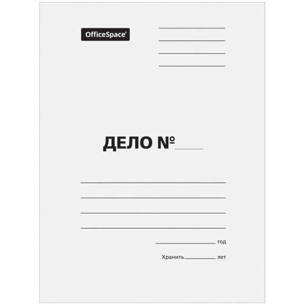 Скоросшиватель ДЕЛО OfficeSpace 300г/м2, без механизма, мелованный, белый (A-PD28M_349 / 158531)