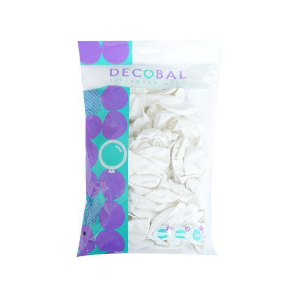 Шары воздушные "К 10 Пастель, Белый, White " набор, 50шт. (310100-50)