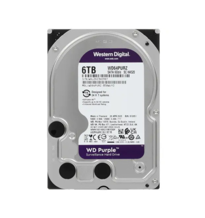 Жесткий диск HDD 6,0Tb WD WD64PURZ Purple,5400rpm,256Mb