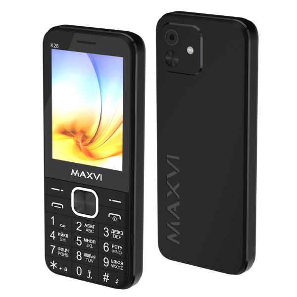 Сотовый Maxvi K28 Black 2sim/2.8"/320*240/microSD/1.3МП/Bt/1500мАч/моноблок