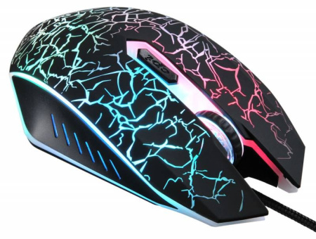 Игровая мышь USB Oklick 905G Invasion оптическая, 3200dpi, 5кн., подсветка, кабель 1.5м, Black