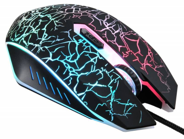 Игровая мышь USB Oklick 905G Invasion оптическая, 3200dpi, 5кн., подсветка, кабель 1.5м, Black