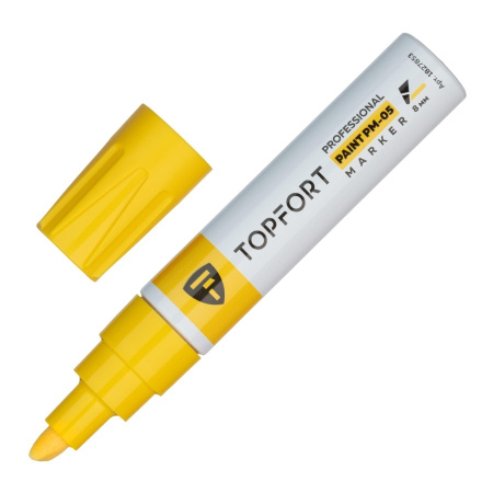 Маркер-краска TOPFORT "Paint" лаковый, 8мм, желтый (1827853)