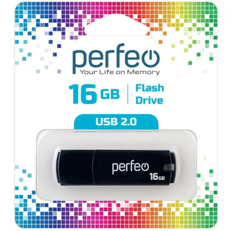 Флеш-накопитель USB2.0 16Gb Perfeo C05 (PF-C05B016) Черный