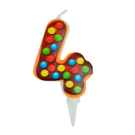 Свеча "Цифра 4. Пончик" 6 см (6058036)