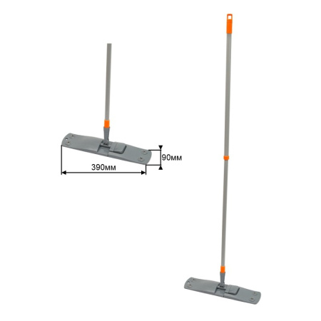 Швабра для пола с насадкой из микрофибры, телеск. ручка, металл 120см OfficeClean (303073)