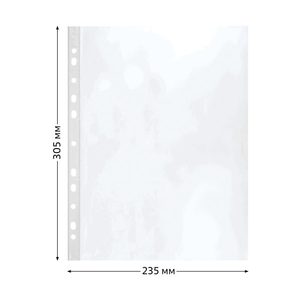 Файл перфорированный А4 30мкм. СТАММ 100шт., матовый (ММ-32226)