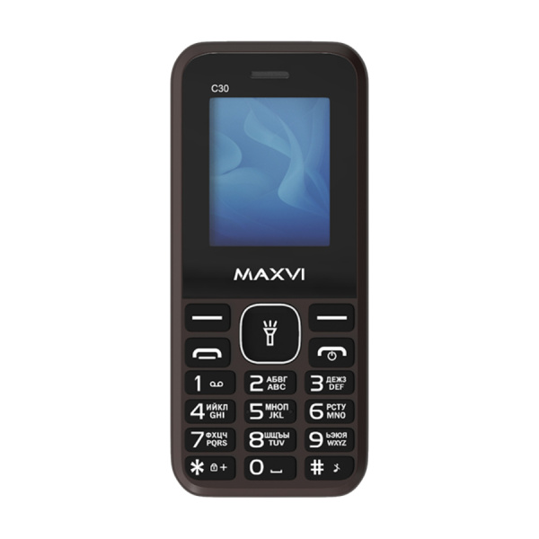 Сотовый Maxvi C30 Brown 2sim/1.77"/160*128/microSD/0.3МП/Bt/600мАч/моноблок
