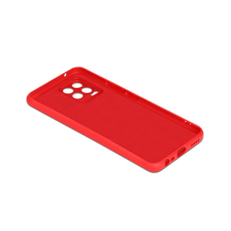 Чехол силиконовый с микрофиброй для Realme 8/8 Pro DF rmOriginal-12 (red)