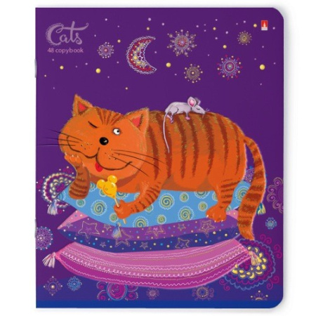 Тетрадь 48л. кл. "Веселый кот" Альт  (7-48-217)