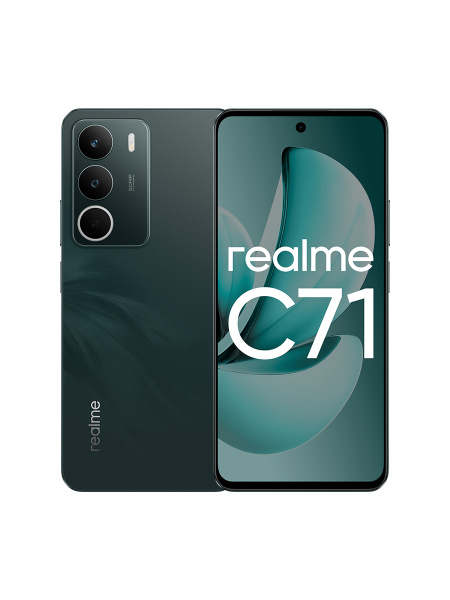 Смартфон Realme C71 8Гб 256Гб Зеленый 6.67", IPS, 1604*720, 2*1.8+6*1.6ГГц, 50Мп, 5Мп, 4G, NFC, 6300мАч, And 15