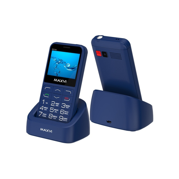 Сотовый Maxvi B231ds Blue 2sim/2.31"/320*240/microSD/0.3МП/Bt/1400мАч/моноблок