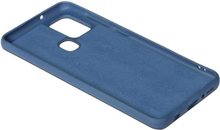 Чехол силиконовый с микрофиброй для Samsung Galaxy A21s DF sOriginal-14 (blue)
