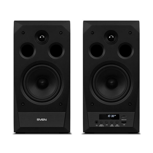 Актив.колонки 2.0 Sven MC-20 90Вт, Bluetooth, FM, MicroSD/USB, питание от сети, MDF, Black