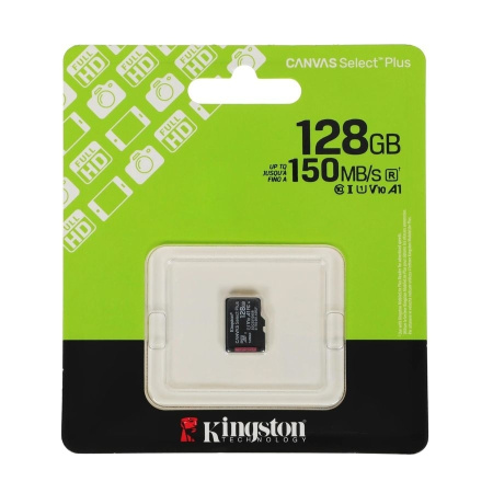 Карта памяти MicroSDXC 128Gb Kingston Class10 UHS-I V10 150MB/s [SDCS3/128GBSP](без адаптера)