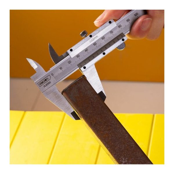 Штангенциркуль механический 150мм, 0.02мм, металл, Deli DL92150