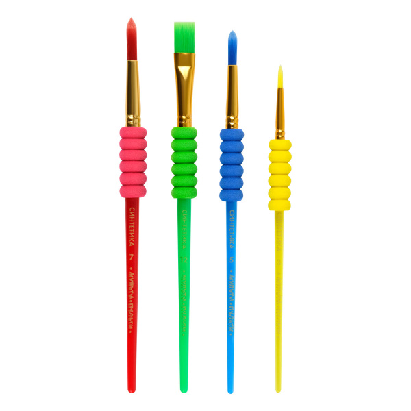 Набор кистей 4шт. Мульти-Пульти №3,5,7 синтетика, №12  (BS_48760)