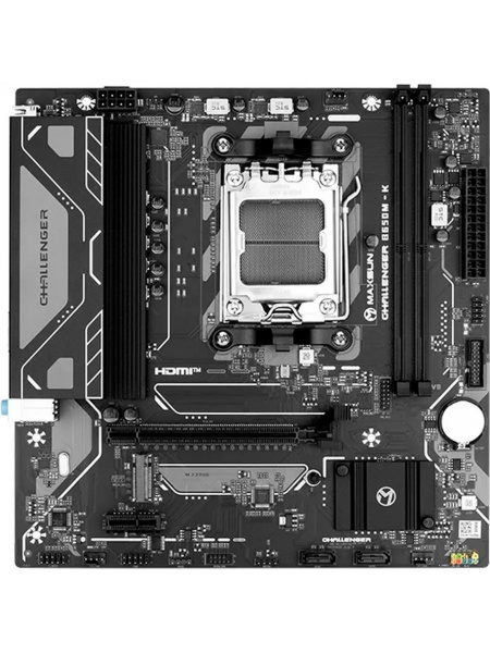 Мат.плата SocAM5 AMD B650 Maxsun MS-Challenger B650M-K (mATX,2DDR5,M.2,PCI-E16,PCI-E,HDMI,VGA,PC5200)