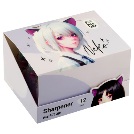 Точилка MESHU "Neko" 1 отверстие, ассорти MS_56000