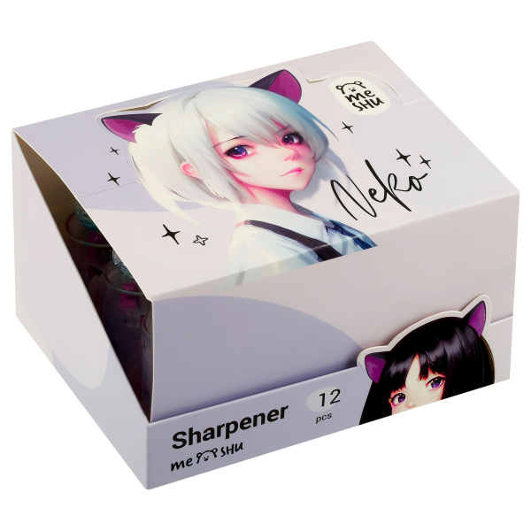 Точилка MESHU "Neko" 1 отверстие, ассорти MS_56000