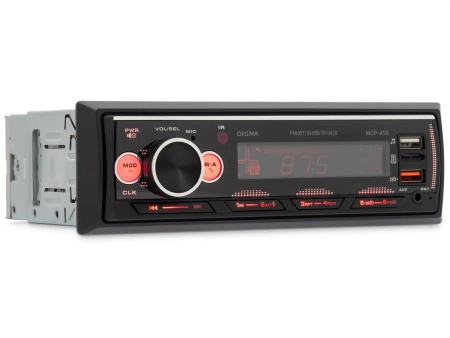 Автомагнитола Digma  MCP-413 1DIN, 4x45Вт, MP3, FM, USB, AUX, BT5.0, ПДУ