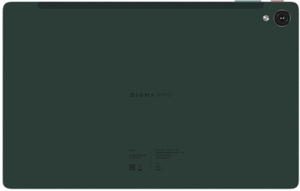 Планшет Digma Pro Pulse T606 (1.6) 8C RAM6Gb ROM128Gb 10.4" In-Cell 2000x1200 4G Android 14 темно-зеленый 13Mpix 5Mpix BT WiFi microSD 128Gb 7000mAh 500hrs