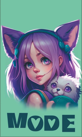 Блокнот Centrum А7 40л."Аниме. Animal Girls" скрепка 74151