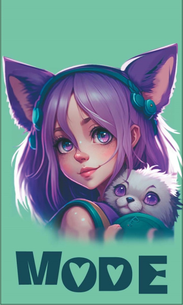 Блокнот Centrum А7 40л."Аниме. Animal Girls" скрепка 74151