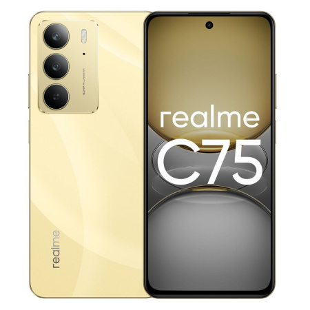 Смартфон Realme C75 8Гб 256Гб Золотистый 6.72", IPS, 2400*1080, MediaTek Helio G92 Max, 50Мп, 8Мп, 4G, NFC, 6000мАч, And 14