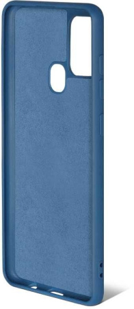 Чехол силиконовый с микрофиброй для Samsung Galaxy A21s DF sOriginal-14 (blue)