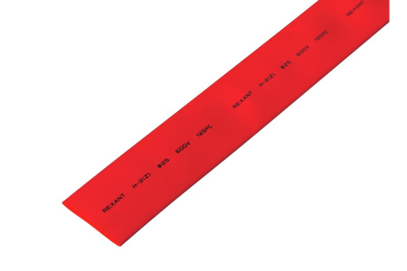 Трубка термоусадочная 2:1,  25.0/12.5мм, красная, подавление горения, отрезок 1м, Rexant