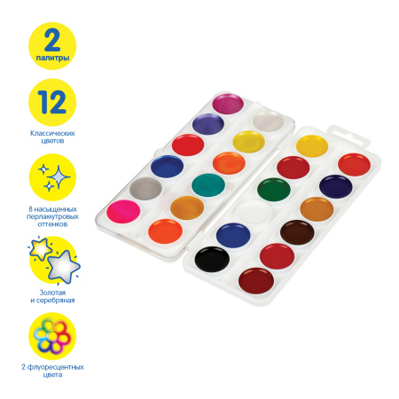 Акварель 24цв. Мульти-Пульти "Енот в Космсе" медовая, без кисти (АП_48562)