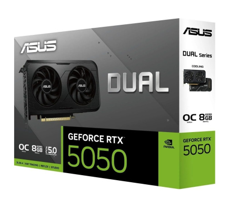 Видеокарта GeForce RTX5050 8Гб ASUS DUAL OC GDDR6,128bit,HDMI,3DP,2FAN (DUAL-RTX5050-O8G) ret
