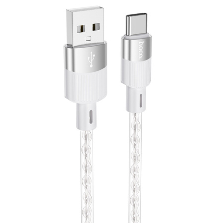 Кабель USB Type-C (m) - USB(m) HOCO X99 1м 3A, прозрачный/серый