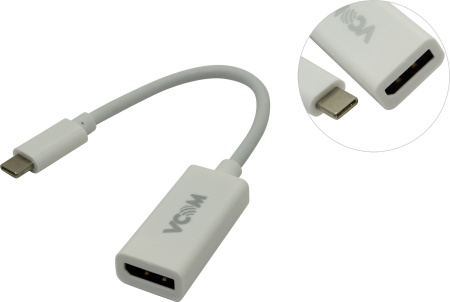 Переходник USB Type C (m) - DP (f) VCOM CU422 3840x2160@30Hz, 10Gbps , 0,15m