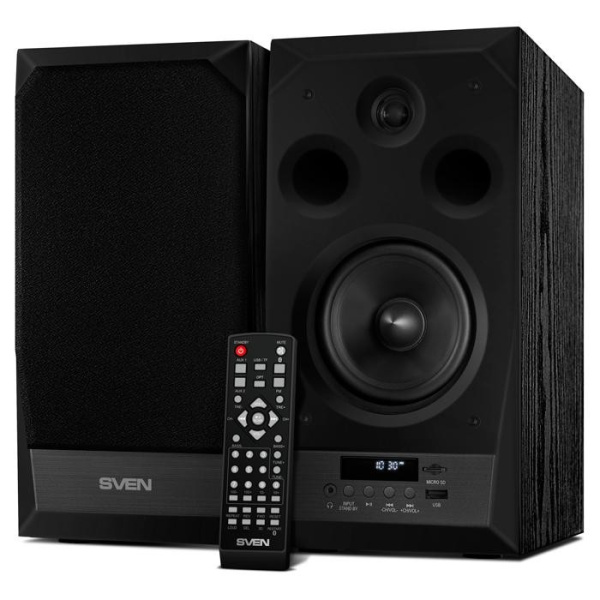 Актив.колонки 2.0 Sven MC-20 90Вт, Bluetooth, FM, MicroSD/USB, питание от сети, MDF, Black