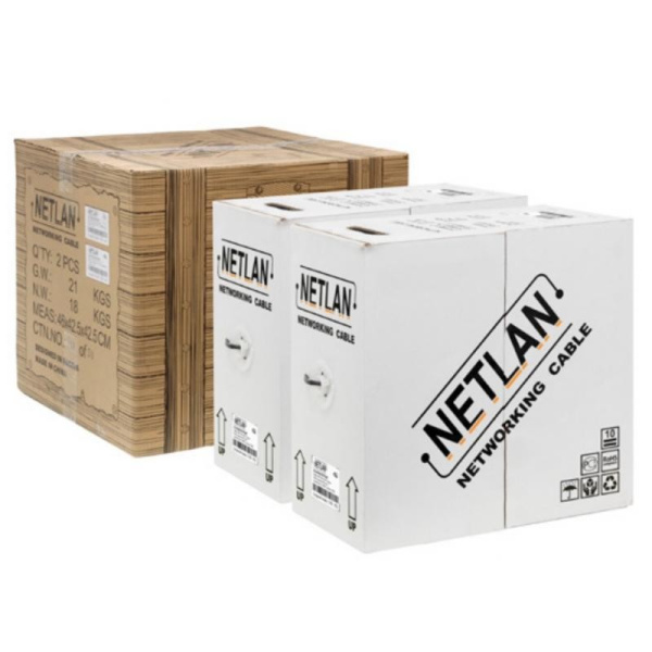 Кабель_витая_пара 305m Cu NETLAN F\UTP 4_пары_кат_5E EC-UF004-5E-PVC-GY (C088) экран