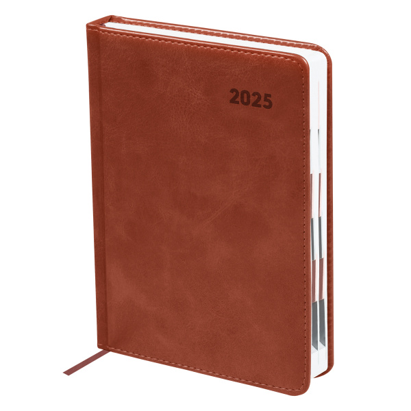 Ежедневник BG А5 176л. 2025г. "Vesper Index. Brown", коричневый, вырубной блок DdA5_60883
