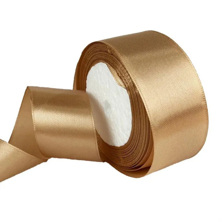 Лента упаковочная 38*25, атласная, бежевый F014-38/71