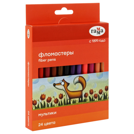 Фломастеры 24цв. ГАММА "Мультики" смываемые 120822_24