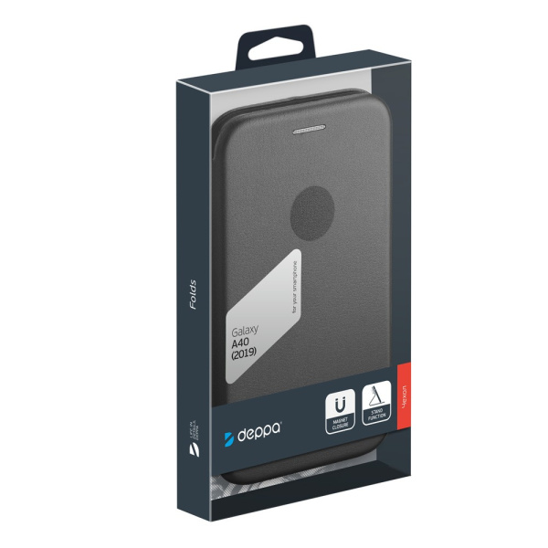 Чехол-книжка для Samsung Galaxy A40 Deppa Clamshell Case черный (87116)