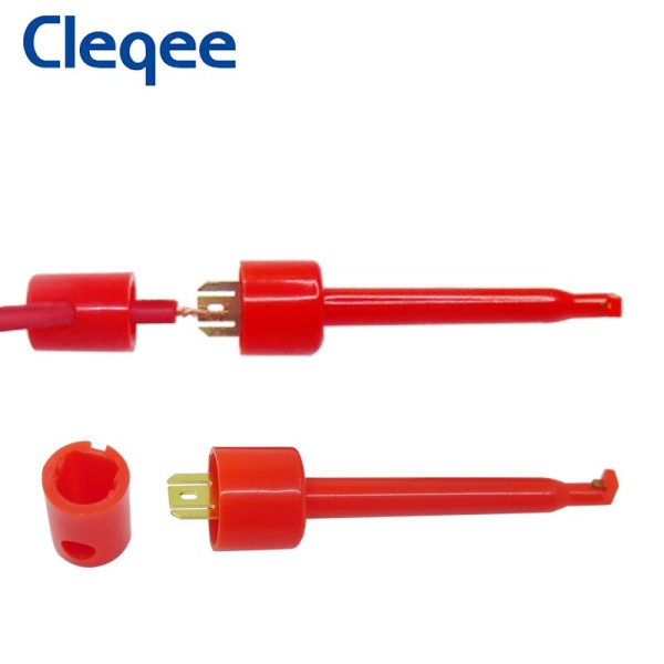 Тестовые провода Cleqee P1039, banana-захват, 500в, 5а, черный+красный