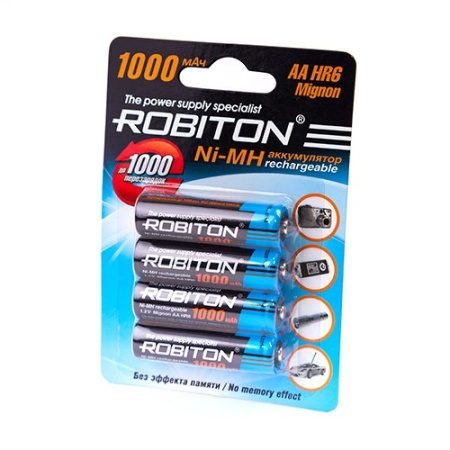 Аккумулятор Ni-MH AA Robiton 1000mAh/1.2в блистер 4шт.