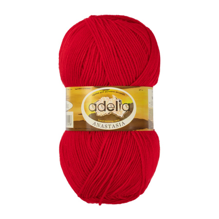 Пряжа ADELIA "ANASTASIA" 100% акрил 1 шт. х 100 г 330 м ± 10 м №15 красный