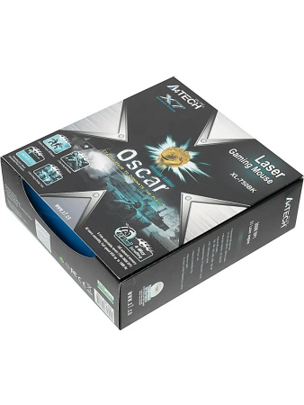 Игровая мышь USB A4Tech XL-750BK лазерная 3600dpi, кабель 1.8м, Black