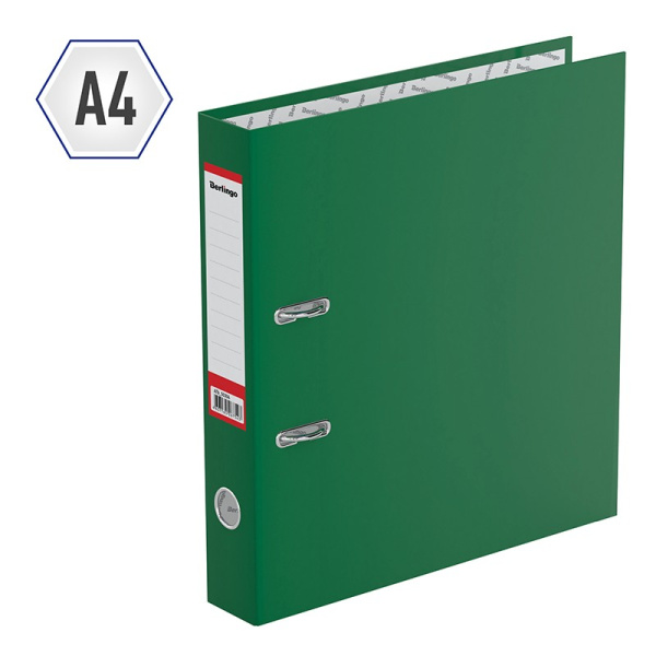 Папка-регистратор 50мм. BERLINGO "Profit" бумвинил, зеленая (ATb_50304)